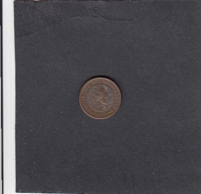 Beschrijving: 1/2 Cent WILHELMINA